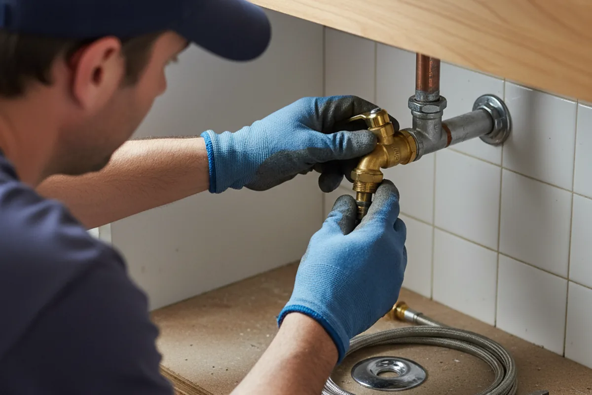 Shutoff valve and fitting work during Emergency Plumbing in Middle River
